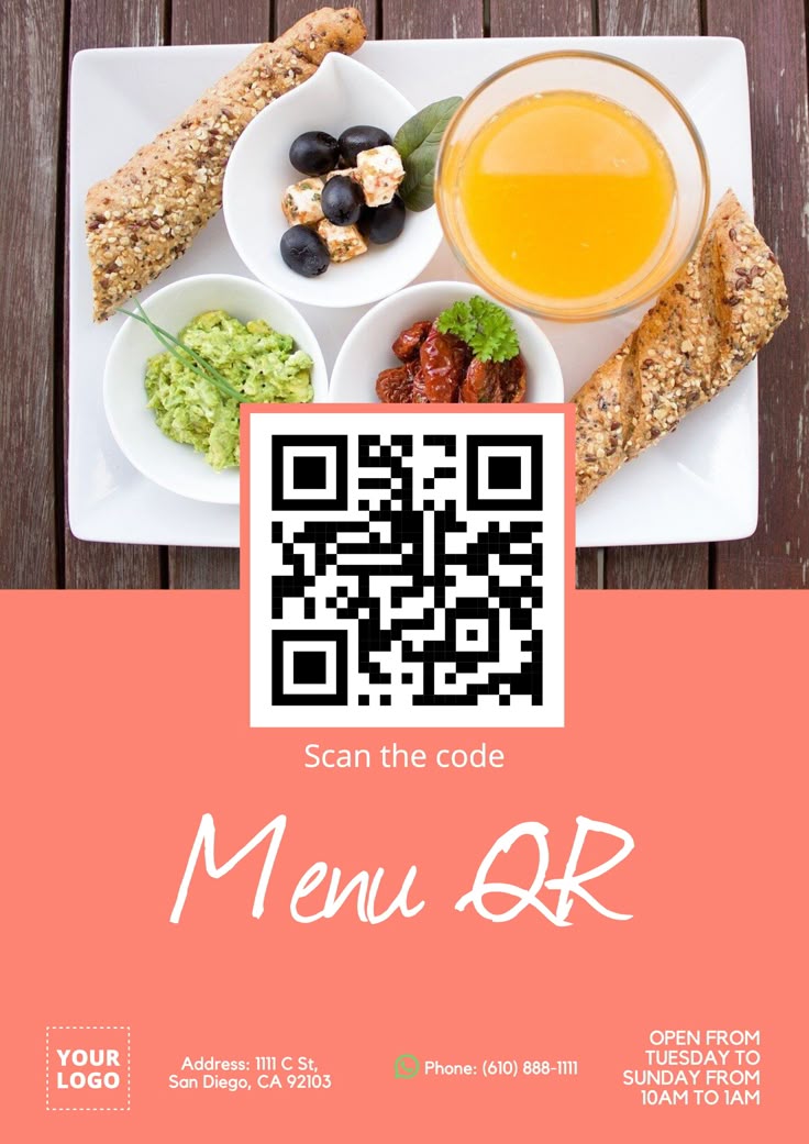 QR menu design examples