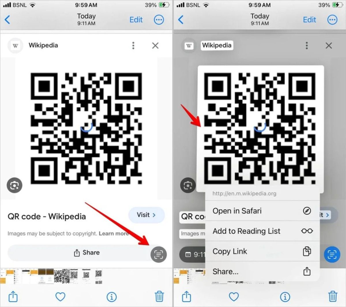 The iPhone Camera app can scan QR codes instantly