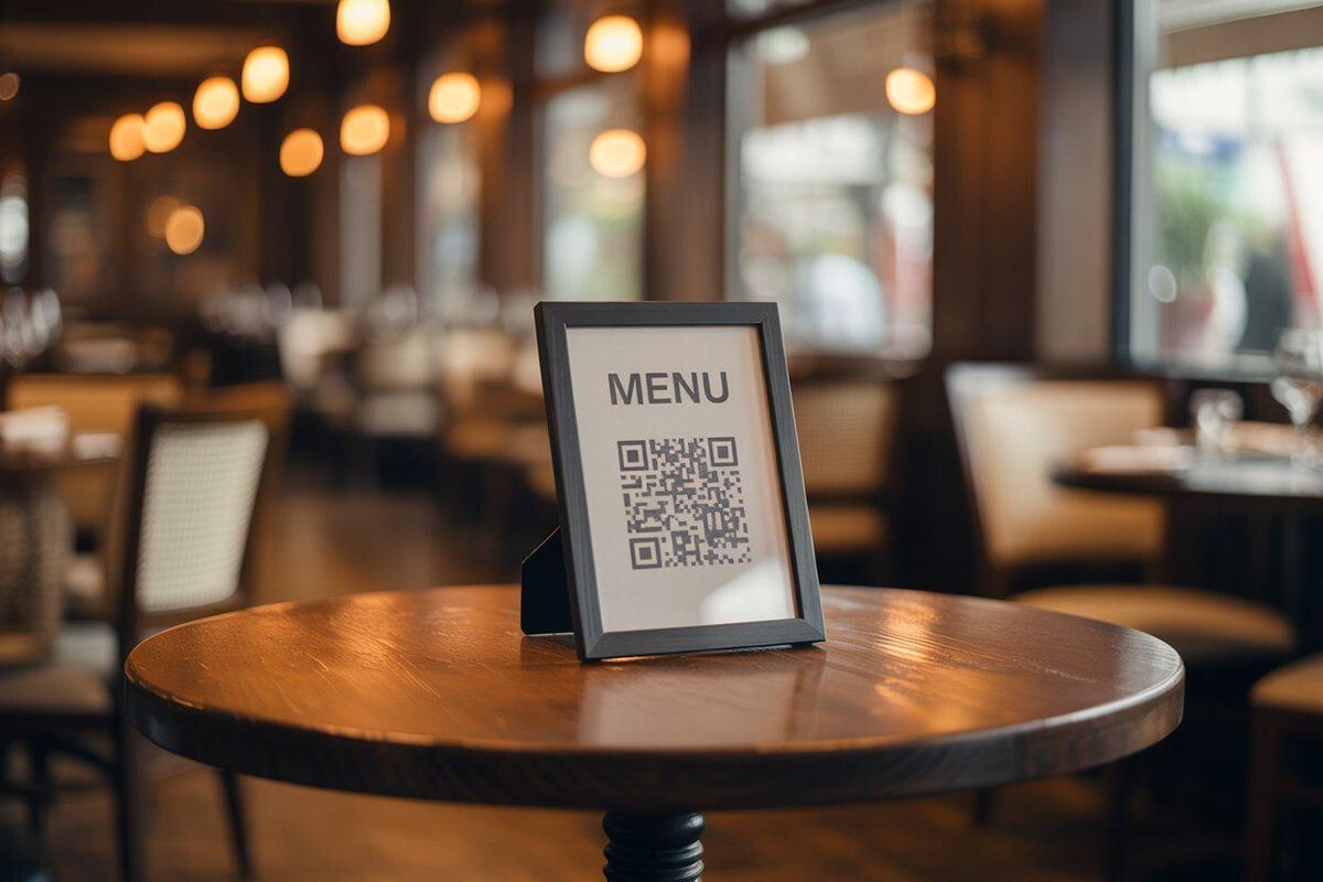 qr-code-menu-stand-on-restaurant-table