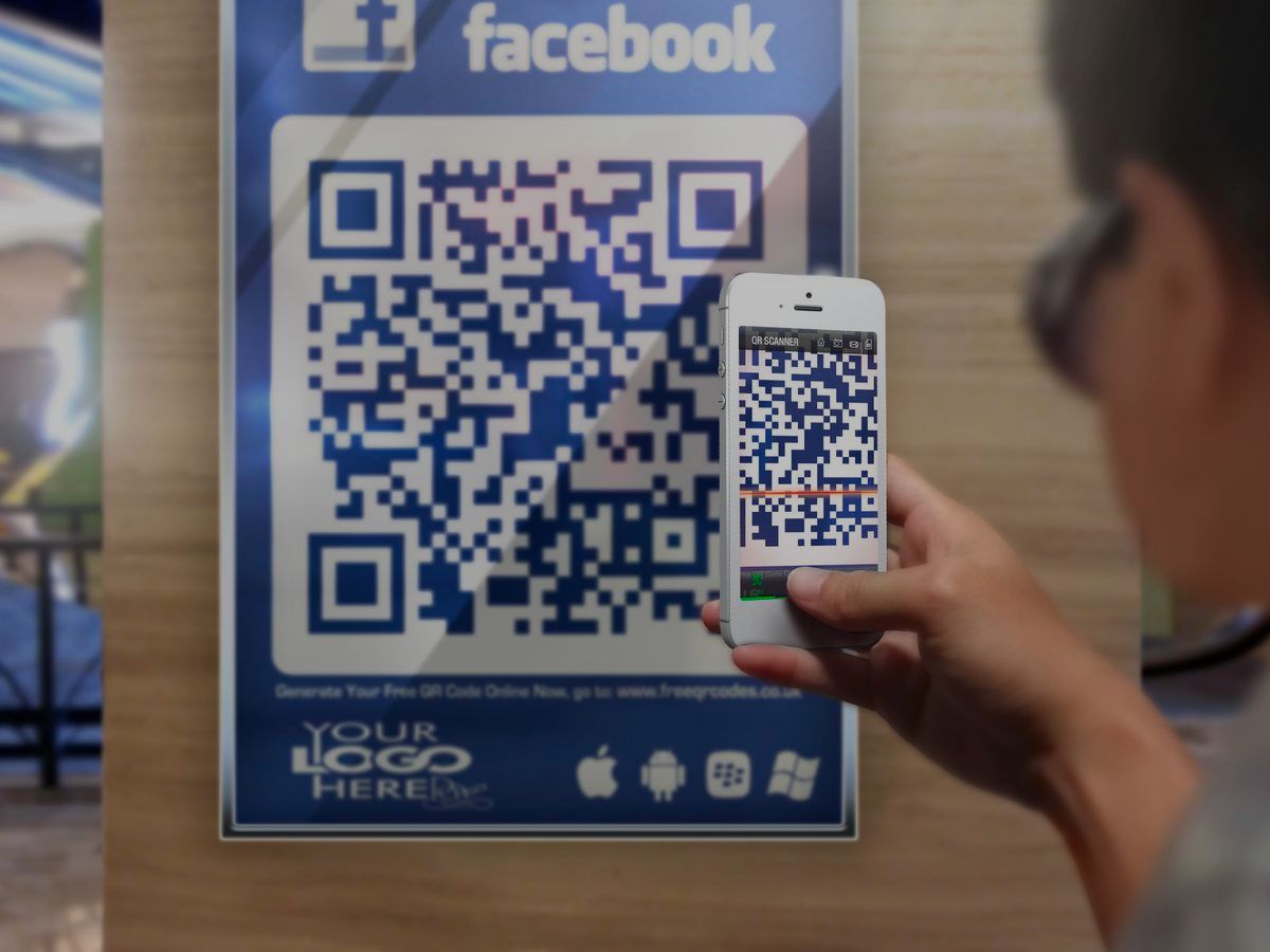 scanning-a-poster-qr-code-to-follow-on-facebook